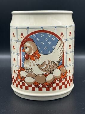 Vintage B&D Japan Chicken Hen Canister Utensil Crock No Lid Farmhouse Decor